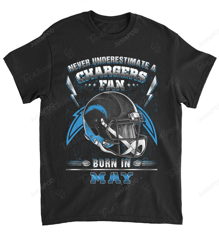NFL Los Angeles Chargers Never Underestimate Fan Born In May 2 T-Shirt