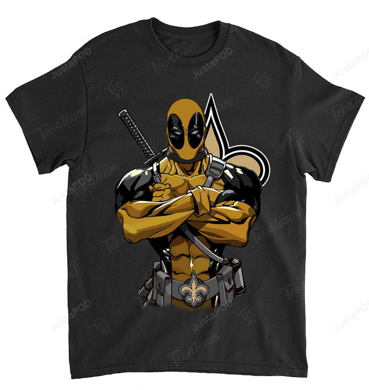 NFL New Orleans Saints Deadpool Dc Marvel Jersey Superhero Avenger T-Shirt
