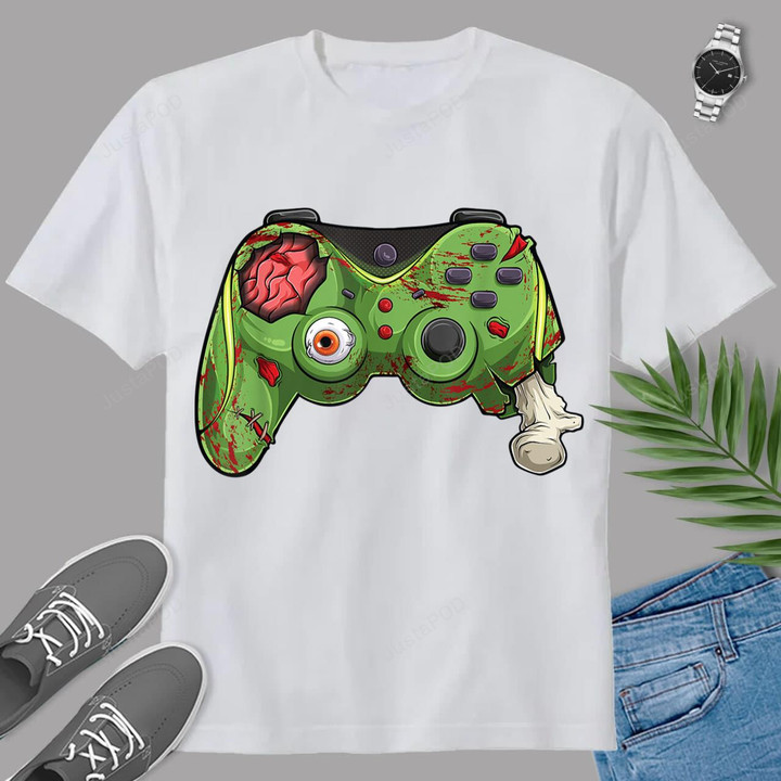 Halloween Gamer Zombie controller Video Gamer Kids Mens Boys T-Shirt