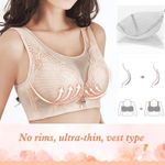 Cara Embroidery Wireless Full Busted Anti Sagging Bras Size Up to 3XL
