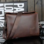 Men's Briefcase Casual Business Shoulder Bag Leather Messenger Satchel Bag