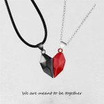 Love Style Ⅹ Two-Tone Magnetic Couple Heart Necklace Pendant Valentine's Gift For Wife Girl Mum