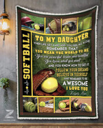Blanket - Softball - To My Daughter - You Mean The World To Me