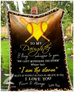 Blanket - Softball - To My Daughter - I Love You(Dad)