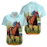 American Pharoah Horse Racing Painting Hawaiian Aloha Shirts KV - 1