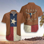 Hawaiian Aloha Shirts Texas Longhorn Cowboy Style - 1
