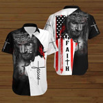 American Flags God Jesus Christian Cross Faith gift Easter day Aloha Hawaiian Shirts V - 1