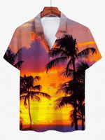 Beautiful Sunset Beach Unisex Hawaiian Shirts - 1