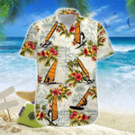 Windsurfing Yellow Tropical Flower Unisex Hawaiian Shirts - Beach Shorts - 1