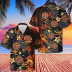 Firefighter Flaming Tropical Unisex Hawaiian Shirts - 1