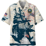 Independence Day Navy Veteran Hawaiian Shirt - 1