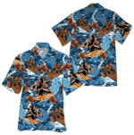 Hawaiian Aloha Shirts Bigfoot Surfing Hibiscus - 1