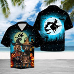 Dachshund Family Halloween Witch Hawaiian Aloha Shirts DH - 1