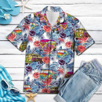 Hippie Van Truck Colorful Tropical Hawaiian Aloha Shirts DH - 1