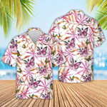 Hawaiian Aloha Shirts Breast Cancer Butterfly Believe - 1