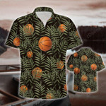 Basketball Leaf Pattern Black Unisex Hawaiian Shirts - 1