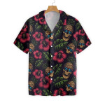 Pineapple Skull Pink Black Tropical Pattern Unisex Hawaiian Shirts - 1