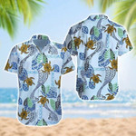 Hawaiian Aloha Shirts Blue Turtle Vintage - 1