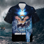 Amazing Patriotic Eagle One Nation Under God Galaxy Sky Unisex Hawaiian Shirts 300621h - 1