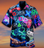 Game One More Time Neon Light Unisex Hawaiian Shirt - 1