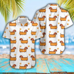 Funny Dachshund Hot Dog White Unisex Hawaiian Shirts - 1