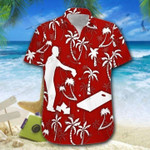 Cornhole Red Palm Tree Unisex Hawaiian Shirts - Beach Shorts - 1