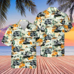 Great US Air Force Sikorsky MH-53 Pave Low Green Yellow Flowers Unisex Hawaiian Shirts - Beach Shorts - 1