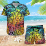 Psychedelic Mushroom Weed Hippie Hawaiian Shirts Swim Trunks Beach Shorts VI - 1
