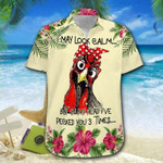Hawaiian Aloha Shirts - Beach Shorts Chicken I May Look Calm - 1