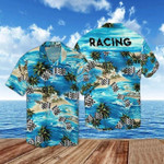 Racing Blue Summer Beach Unisex Hawaiian Shirts - 1
