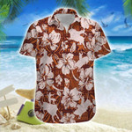 Hawaiian Aloha Shirts Bull Riding Brown Hibiscus - 1