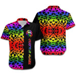 Hawaiian Aloha Shirts Rainbow Cheetah LGBT Custom Name - 1