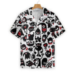Black Monster For Halloween White Unisex Hawaiian Shirts - 1