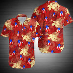 Puerto Rico Coqui Red And Navy Tropical Frog Unisex Hawaiian Shirts - 1