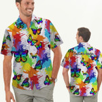 Custom Name LGBT Pride Rainbow Butterfly Personalized Hawaiian Aloha Shirts VI - 1