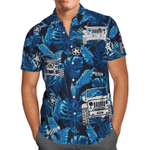 Jeep Car Tropical Blue Hawaiian Shirts V - 1