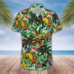 Funny Tacos T-rex Green Unisex Hawaiian Shirts - 1