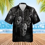 Honor Chained Skulls Grey Black Aloha Hawaiian Shirts 110621h - 1
