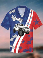 Independence Day Jeep American Flag 4th of July Aloha Hawaiian Shirts KV - 1