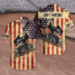 American Flag Dirt Racing Hawaiian Unisex Aloha Shirts Va - 1