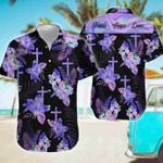 Hologram Flower of God Faith Hope Love Hawaiian Aloha Shirt Va - 1