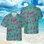 Cute Team Roping Green Pink Unisex Hawaiian Shirts - Beach Shorts - 1