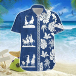 Hawaiian Aloha Shirts Team Roping White Leaves - 1