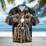 Skull Biker Motorcycles Racing Gangster Hawaiian Aloha Shirts KV - 1