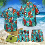 Proud Firefighter Bigfoot Hawaiian Shirts Swim Trunks Beach Shorts H - 1