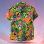 Cool Pineapple Skull Green Tropical Unisex Hawaiian Shirts - 1