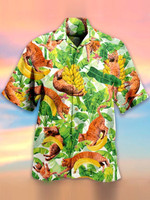 Cats With Banana Unisex Tropical Hawaiian Aloha Shirts DH - 1