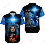 Jesus is my King Lion Blue light Hawaiian Shirts V - 1