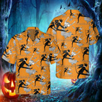 Devil Dancing With Beauty Halloween Black Orange Unisex Hawaiian Shirts - 1