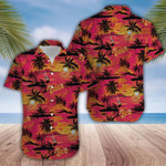 Coconut Sunset Summer Vibe Beach Red Unisex Hawaiian Shirts - 1